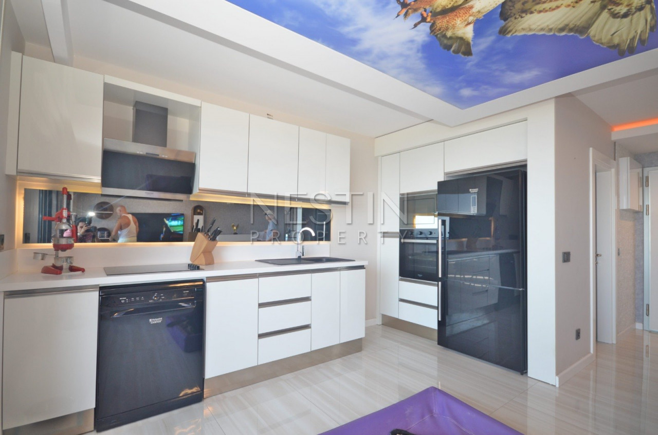 Пентхаус 2+1 с видом на Средиземное море в районе Каргыджак фото 12