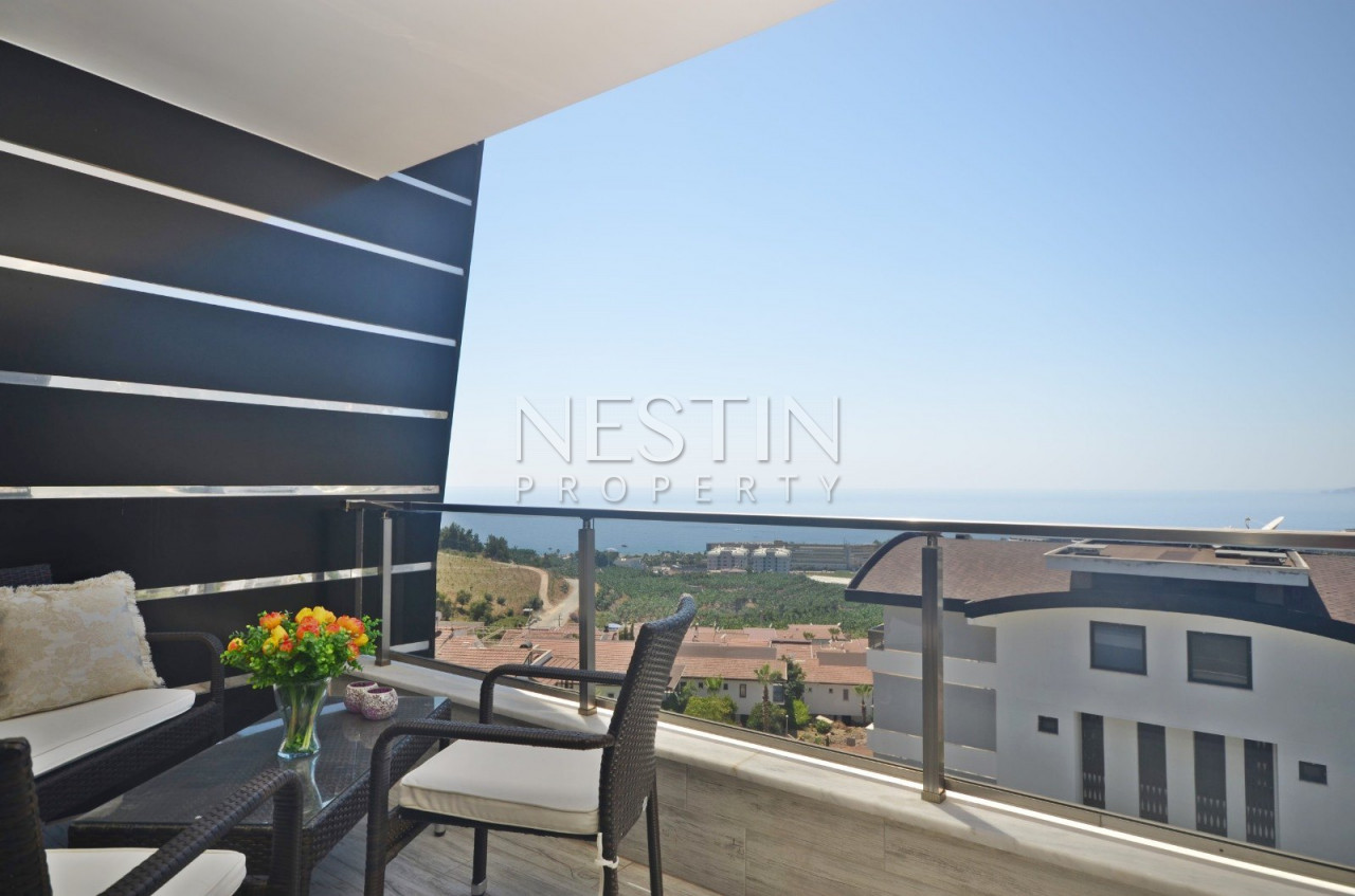 Пентхаус 2+1 с видом на Средиземное море в районе Каргыджак фото 16