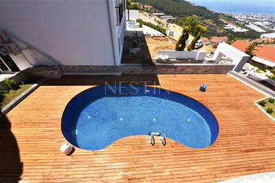 Вилла 4+1 с панорамным видом на море и горы в районе Каргыджак фото 3