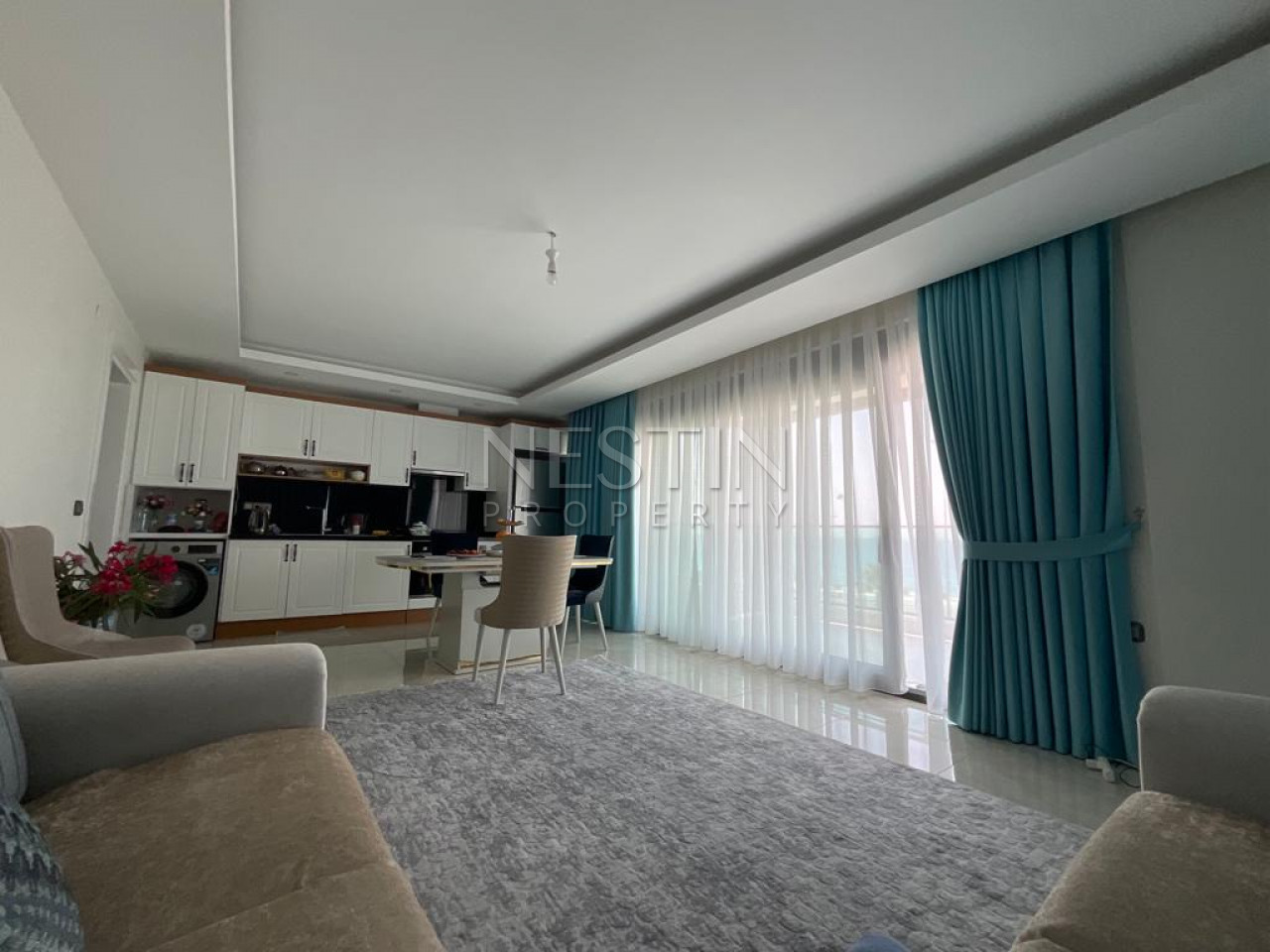 Просторная квартира 1+1 с видом на море в районе Махмутлар фото 3