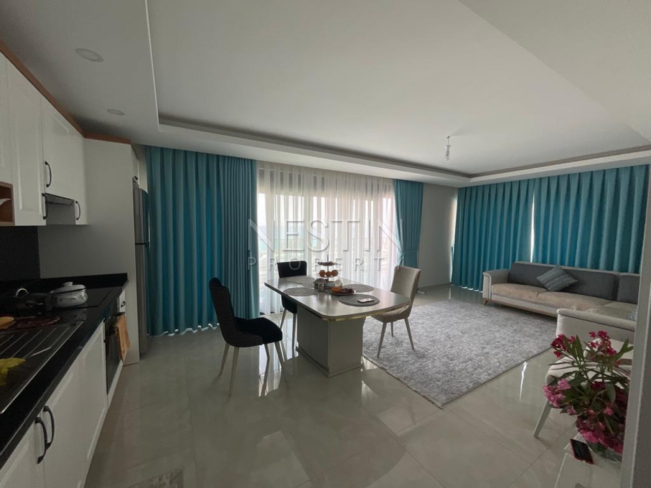 Просторная квартира 1+1 с видом на море в районе Махмутлар фото 6