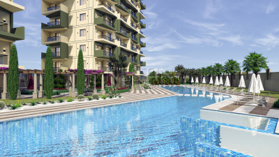 Квартиры 1+1 и 2+1 в новом ЖК на этапе строительства в районе Демирташ фото 5