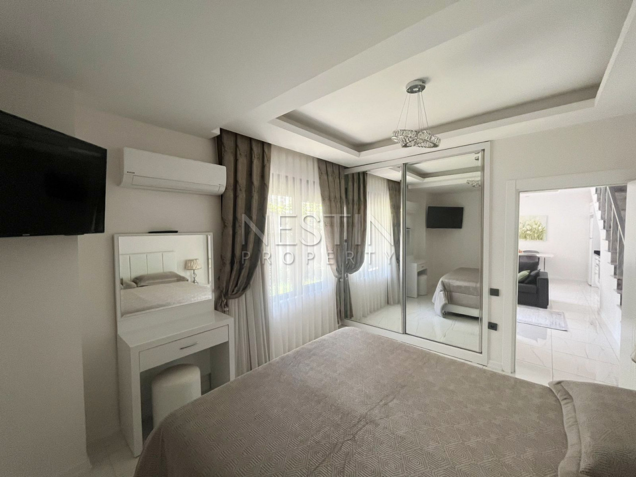 Садовый дуплекс 3+1 с уютной террасой в центре города Аланья фото 11