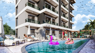 Квартира 1+1 в районе Авсаллар в 1500 м от Средиземного моря, в ЖК на стадии строительства фото 1