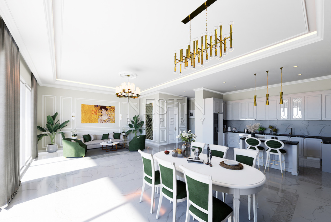 Квартиры в новом жилом комплексе на этапе строительства, в центре города Аланья фото 28