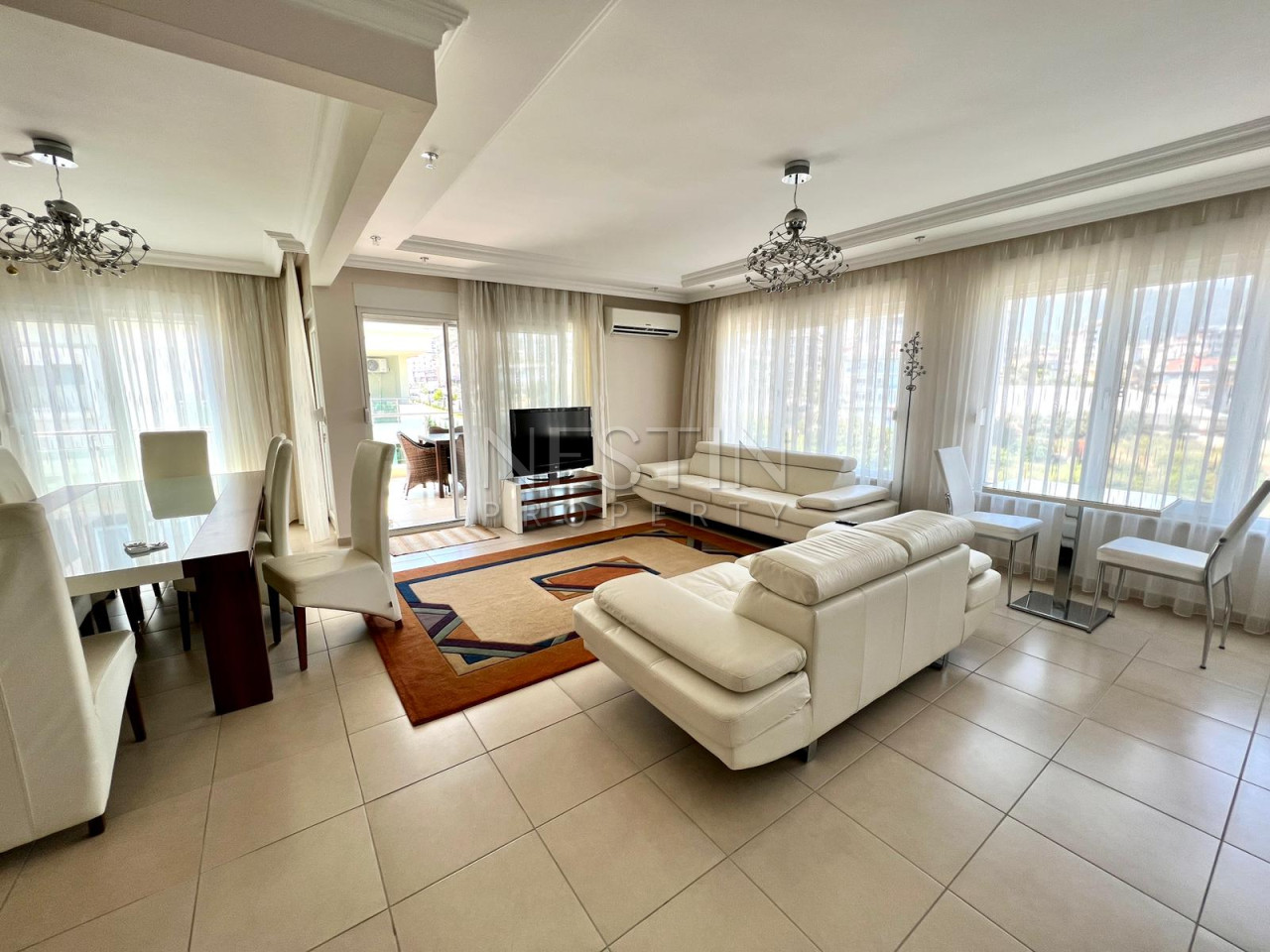 Меблированная квартира дуплекс 5+1 в районе Оба с видом на горы фото 3