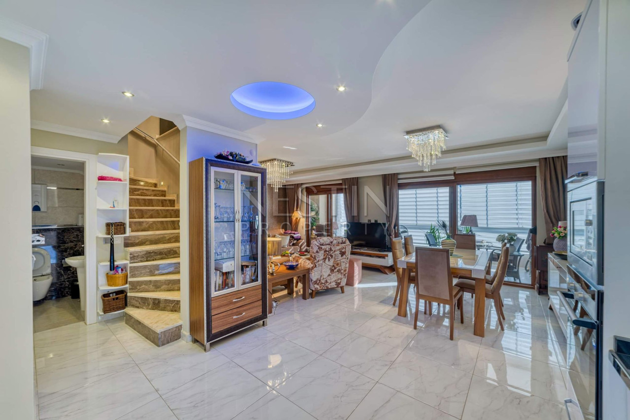 Квартира дуплекс 3+1, в районе Оба, в 750 м от Средиземного моря фото 3