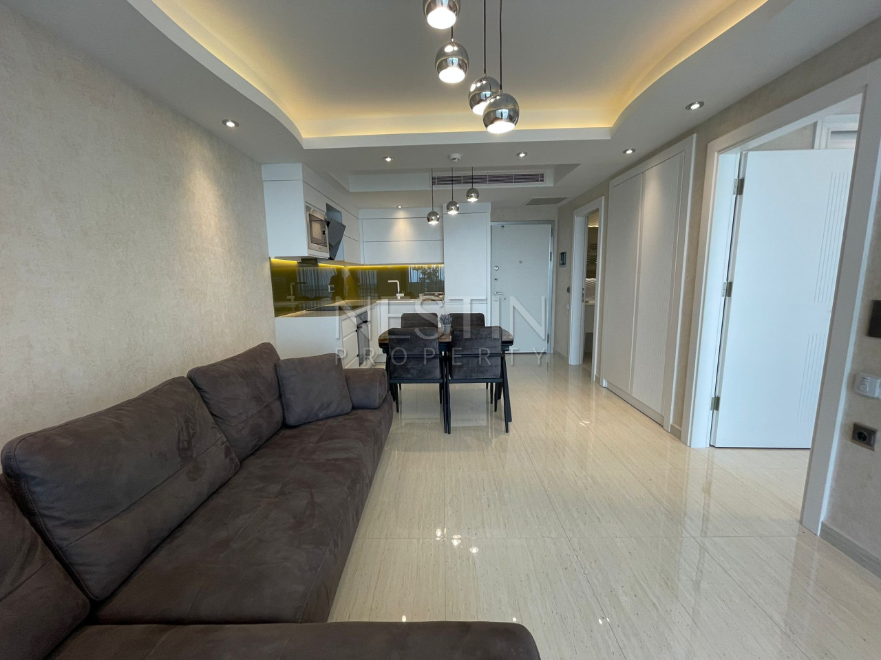 Квартира 1+1 в элитном комплексе района Конаклы в 400 м от Средиземного моря фото 2