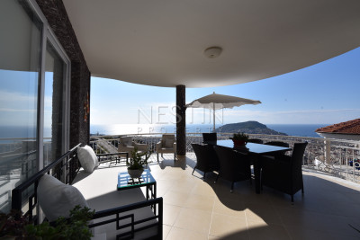 Вилла в районе Бекташ с панорамным видом на море и горы фото 40