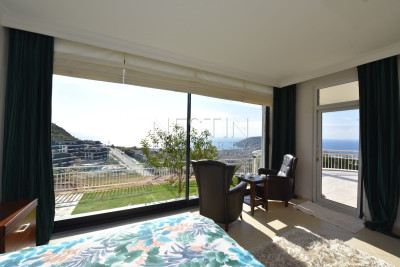 Вилла в районе Бекташ с панорамным видом на море и горы фото 41