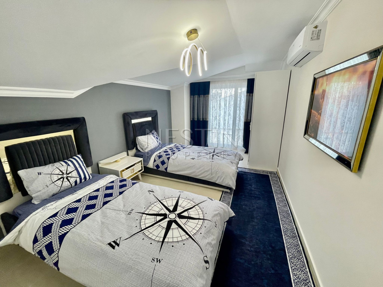 Квартира 3+1 в городе Аланья, в районе Авсаллар с видом на горы фото 15