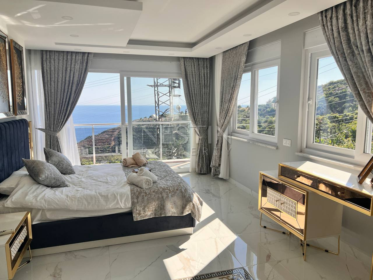 Вилла 3+1 в центре города Аланья в районе Динек с видом на море фото 11