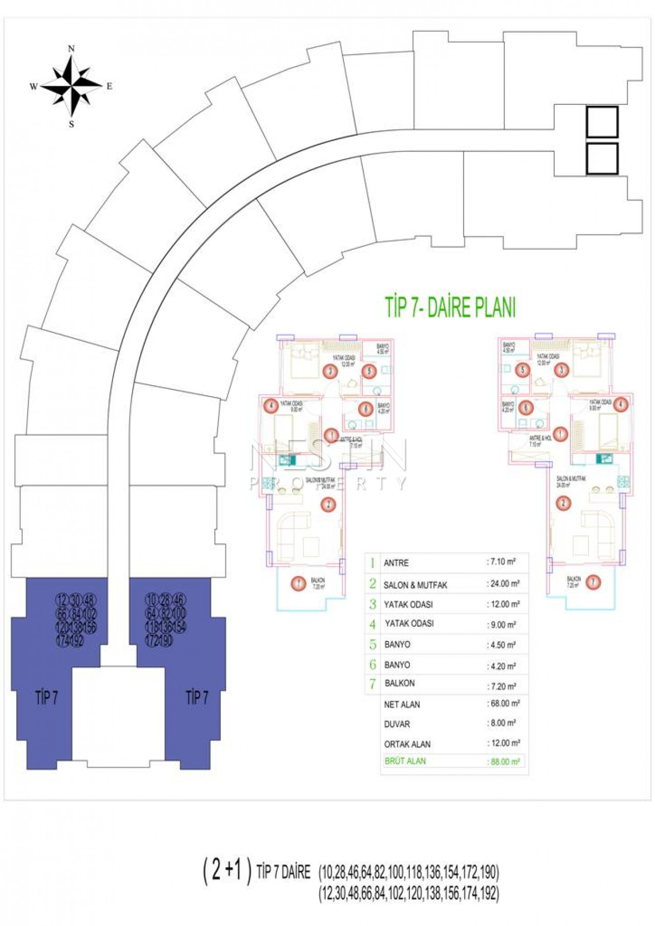 Квартира 2+1 в люксовом комплексе в центре Махмутлара на этапе строительства фото 53