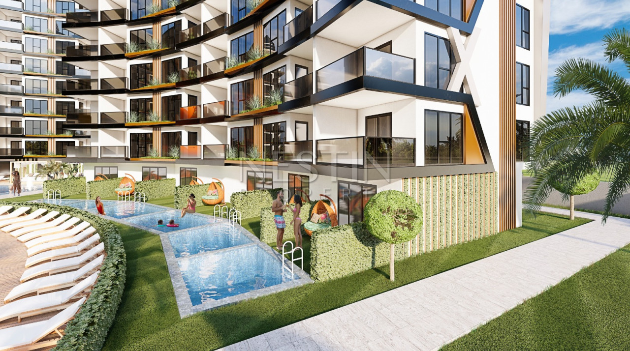 Квартира 1+1 в районе Паяллар на стадии строительства в 1550 м от Средиземного моря фото 9