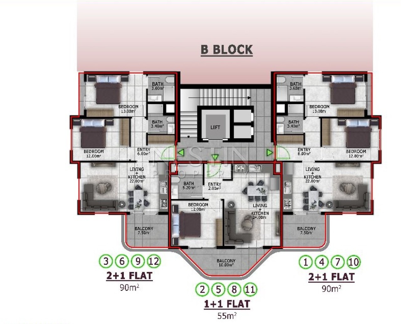 Новый комплекс на стадии строительства в районе Каргыджак, в 1,1 км от Средиземного моря фото 9