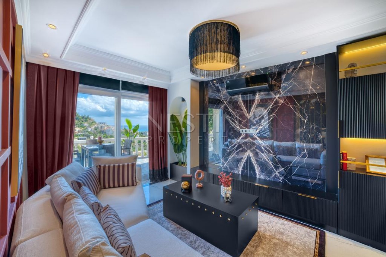 Вилла 3+1 в центре города Аланья в районе Тепе с видом на море и горы фото 12