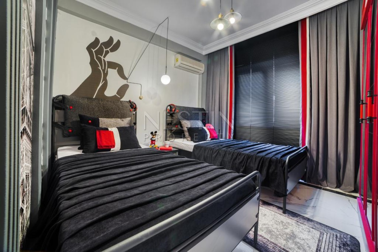 Вилла 3+1 в центре города Аланья в районе Тепе с видом на море и горы фото 20