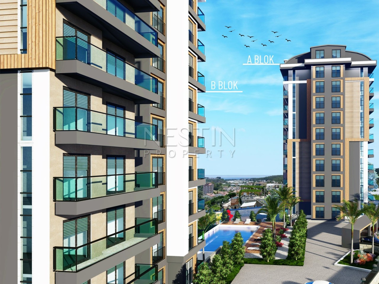 Новый современный проект Премиум класса в районе Авсаллар в 1000 м от Средиземного моря фото 3