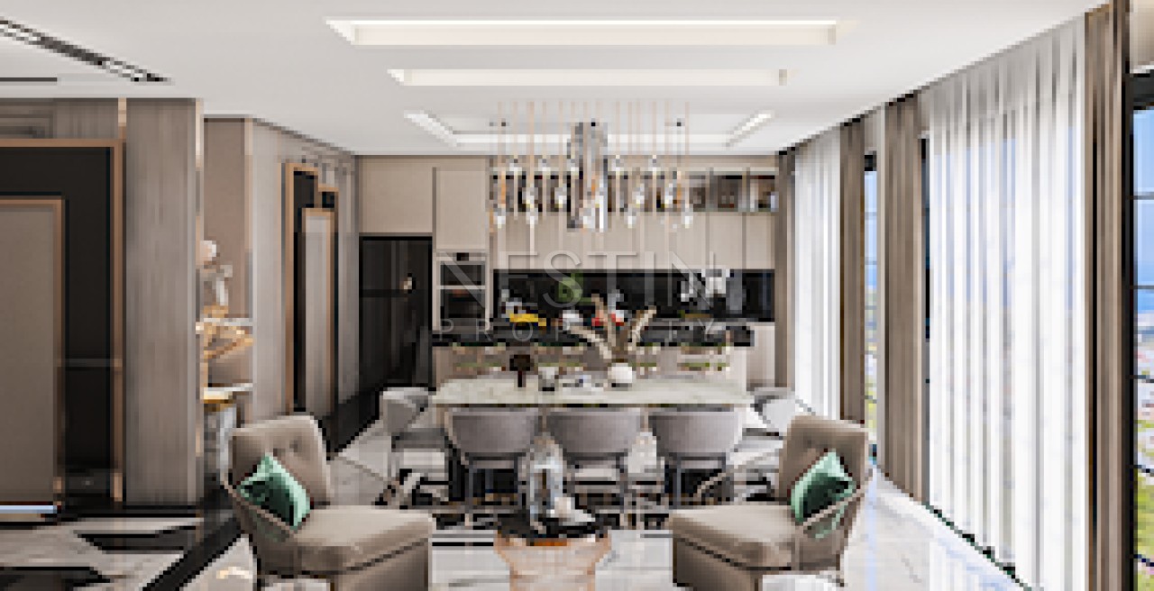 Роскошные виллы в районе Каргыджак на стадии строительства с видом на море и горы фото 14