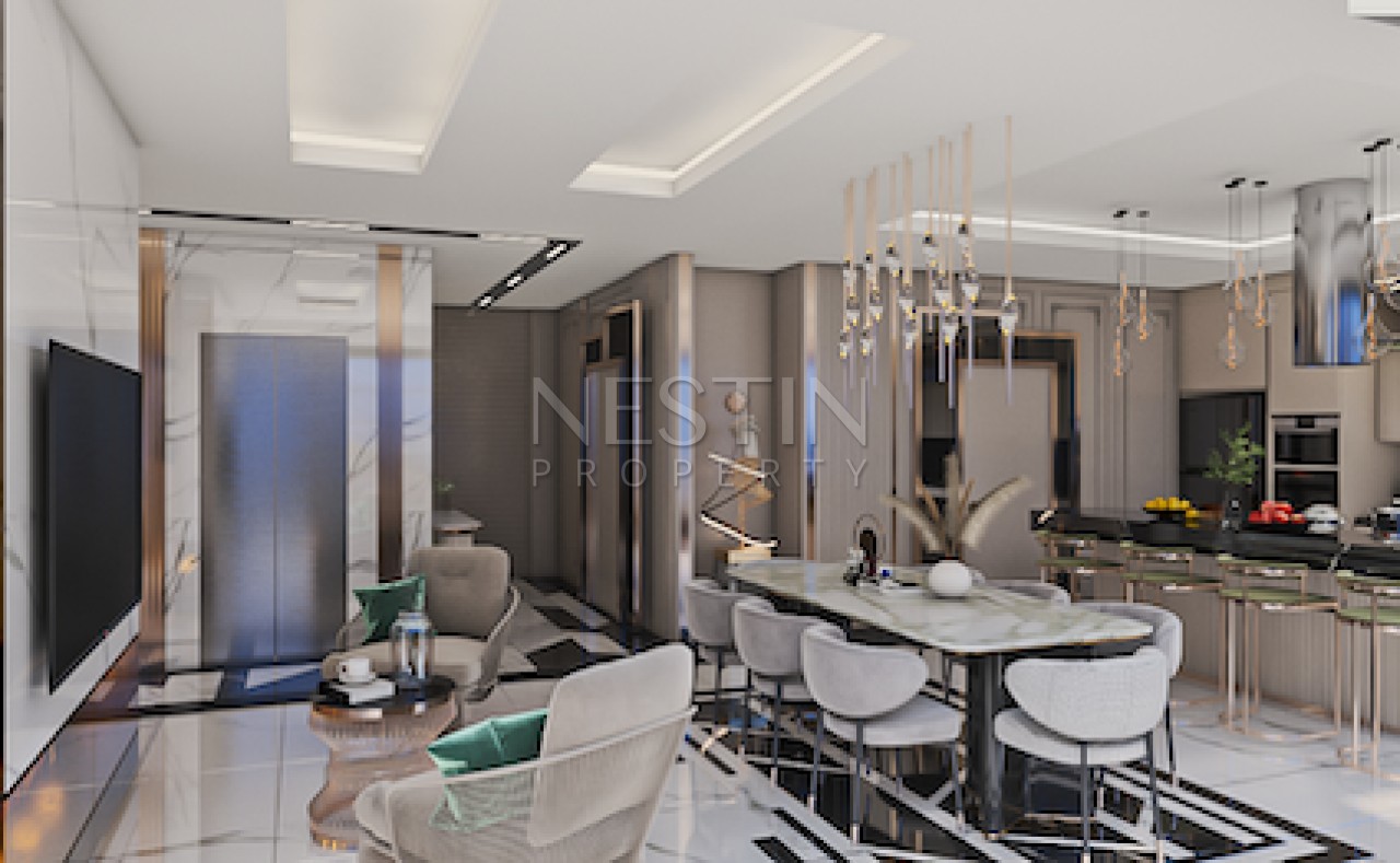 Роскошные виллы в районе Каргыджак на стадии строительства с видом на море и горы фото 15