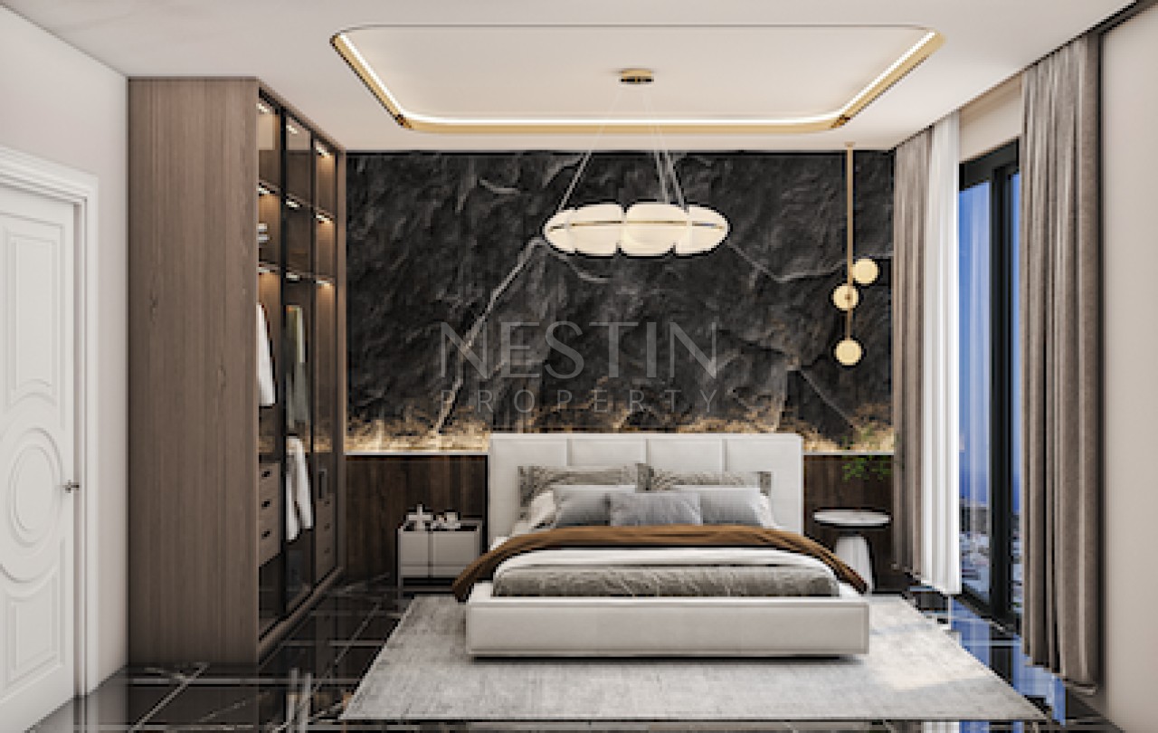 Роскошные виллы в районе Каргыджак на стадии строительства с видом на море и горы фото 25