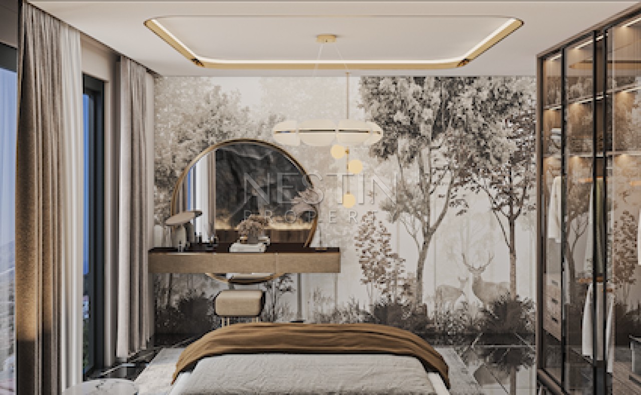 Роскошные виллы в районе Каргыджак на стадии строительства с видом на море и горы фото 28