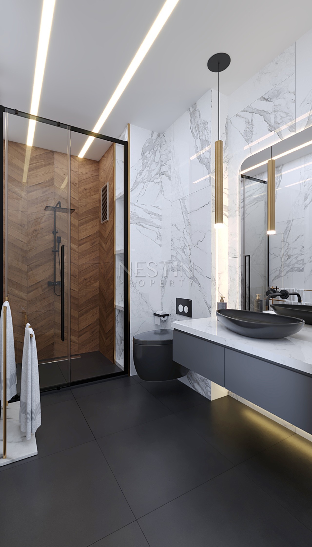 Роскошные виллы в районе Каргыджак на стадии строительства с видом на море и горы фото 45