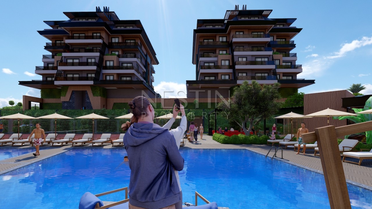 Новый жилой комплекс на стадии строительства в районе Каргыджак в 100 м от Средиземного моря фото 7