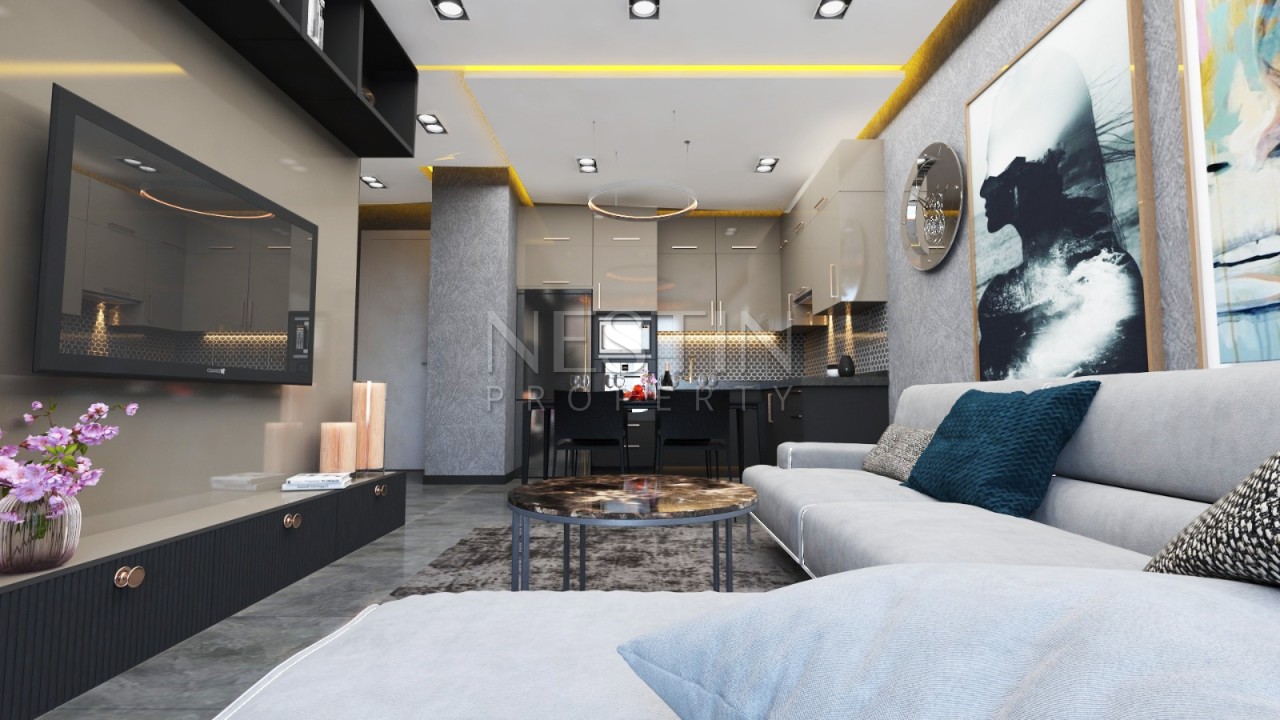 Квартира 1+1 в районе Оба в новом жилом комплексе в 800 м от Средиземного моря фото 11