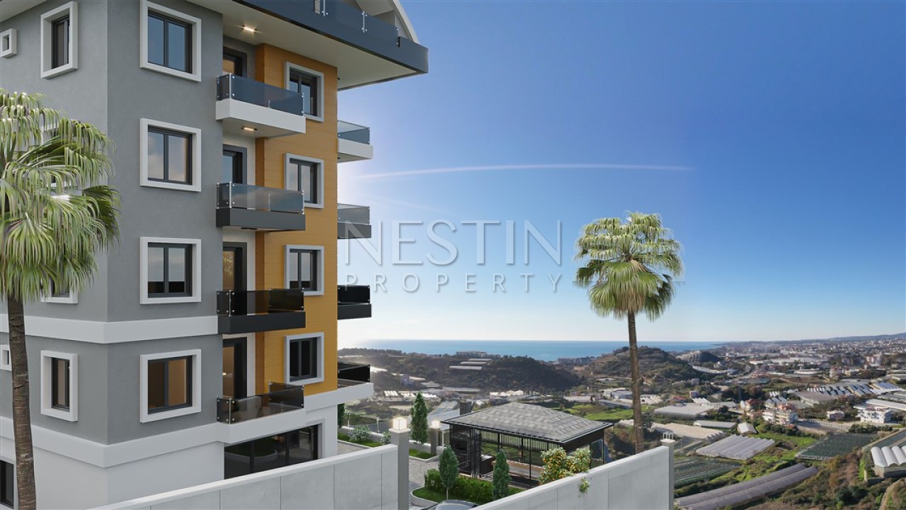 Квартира 1+1 в новом строящимся комплексе в районе Конаклы 850 метрах от моря фото 3