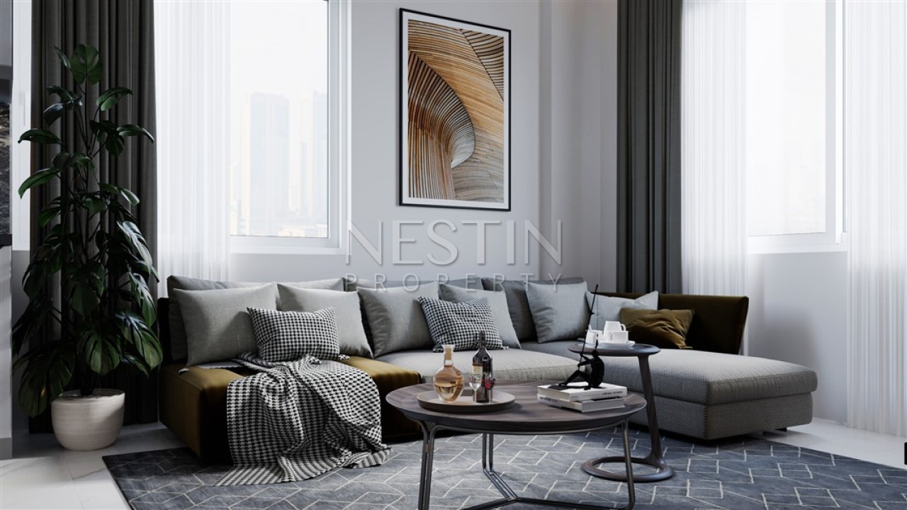 Квартира 1+1 в новом строящимся комплексе в районе Конаклы 850 метрах от моря фото 10