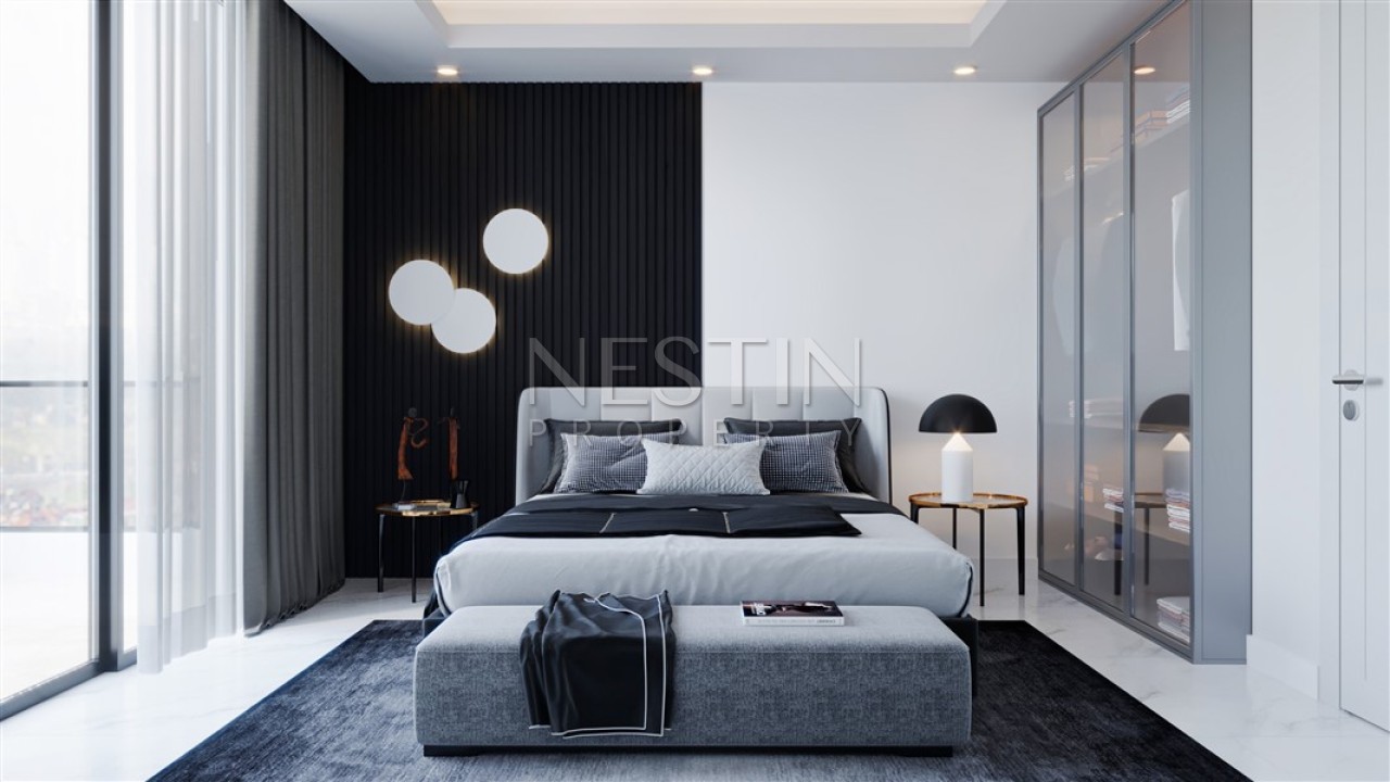 Квартира 1+1 в новом строящимся комплексе в районе Конаклы 850 метрах от моря фото 11