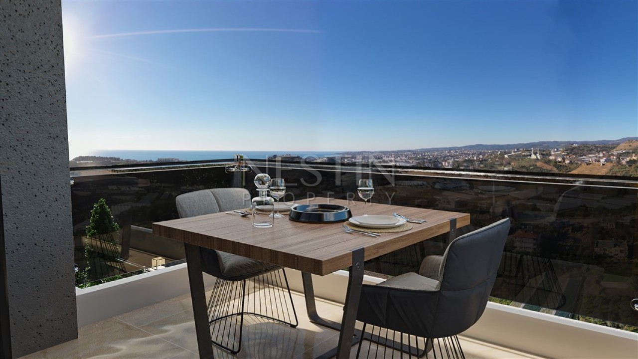 Квартира 1+1 в новом строящимся комплексе в районе Конаклы 850 метрах от моря фото 14