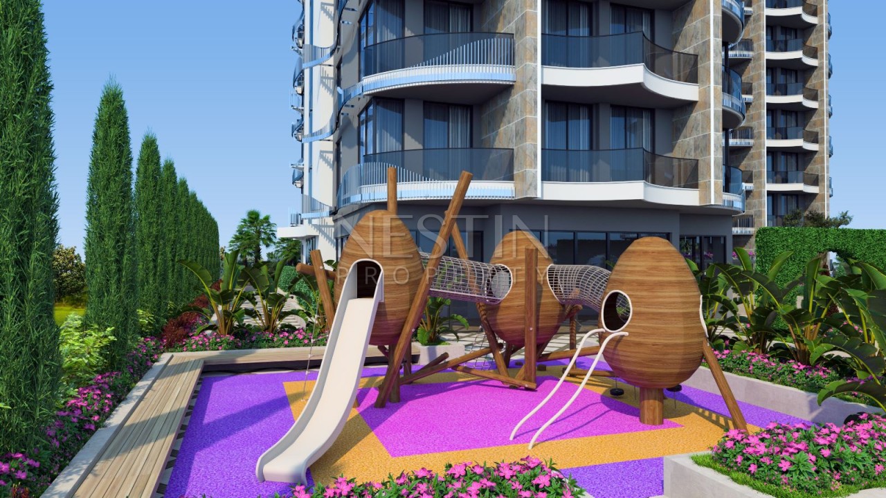 Жилой комплекс на этапе проекта в районе Тосмур в 200 м от моря фото 26