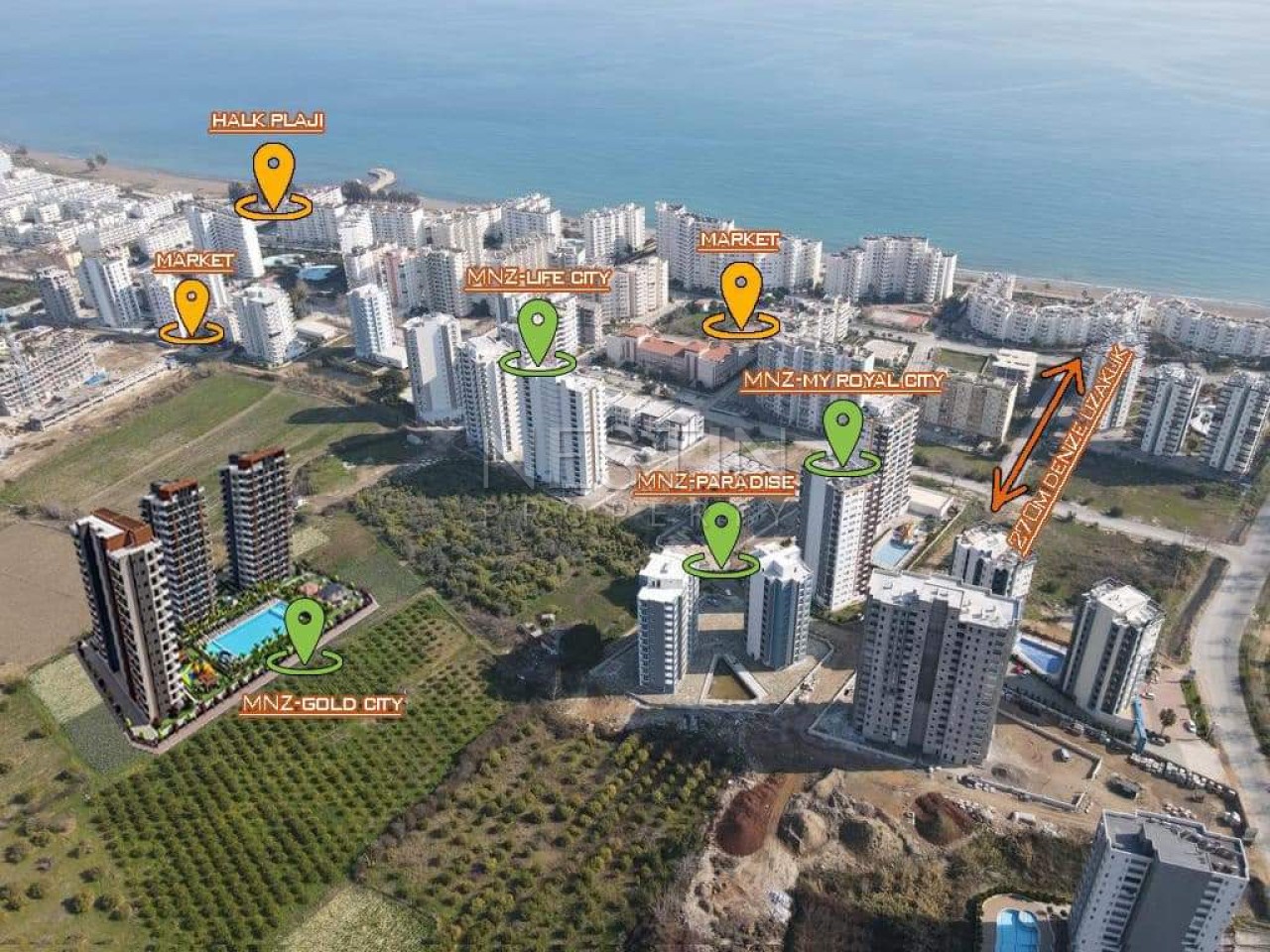 Квартира 1+1 в городе Мерсин в районе Арпачбахшиш в 300 м от Средиземного моря фото 19