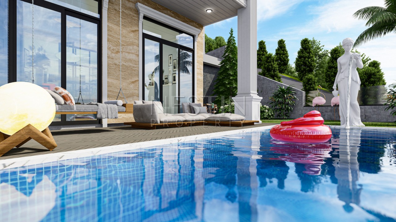 Роскошные виллы премиум класса на стадии строительства в районе Тепе фото 8