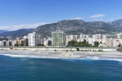 Квартира 1+1 с прямым видом на море в комплексе Люкс в Махмутларе фото 1