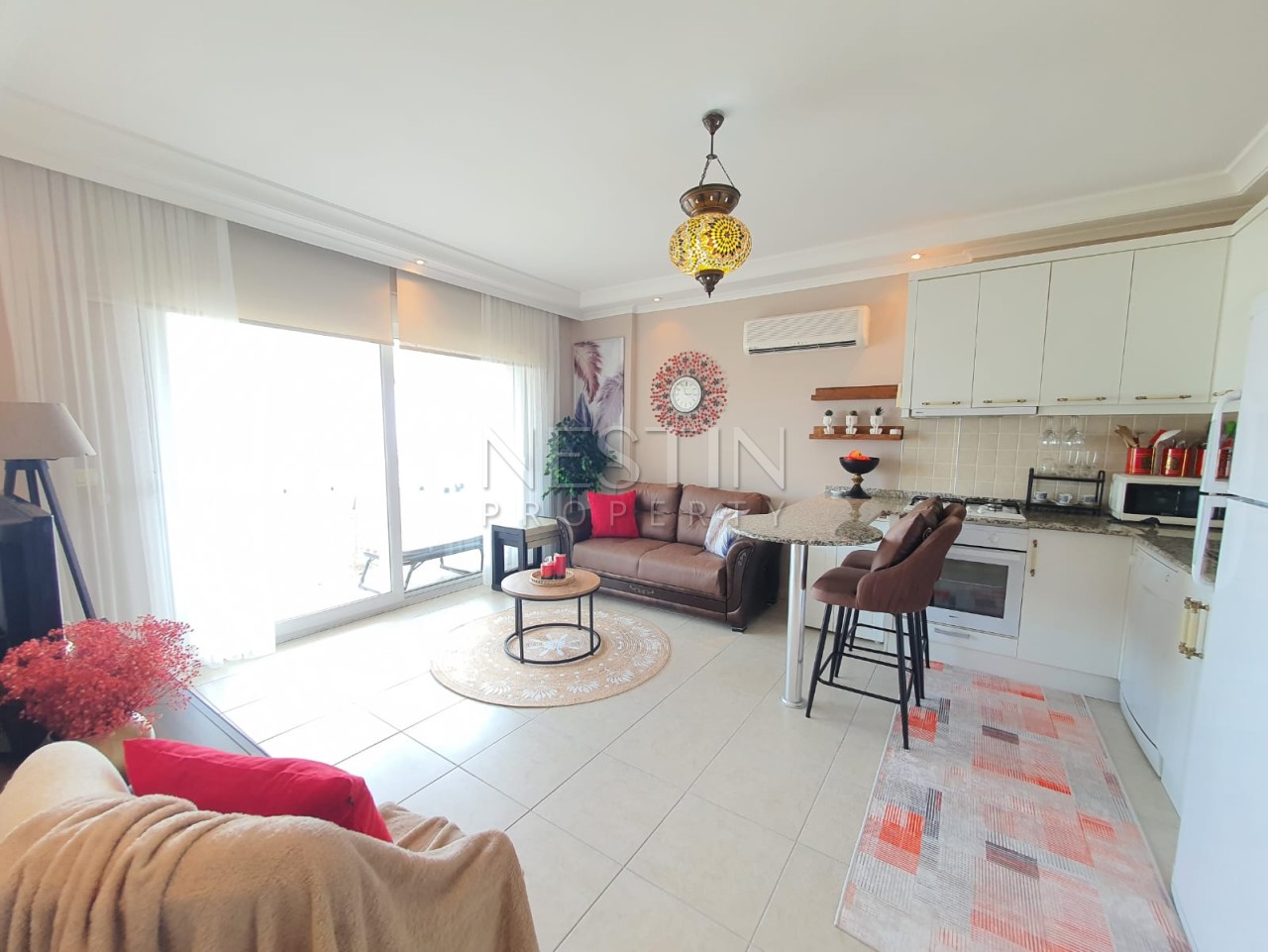 Квартира 1+1 в районе Джикджилли с видом на море и горы фото 5