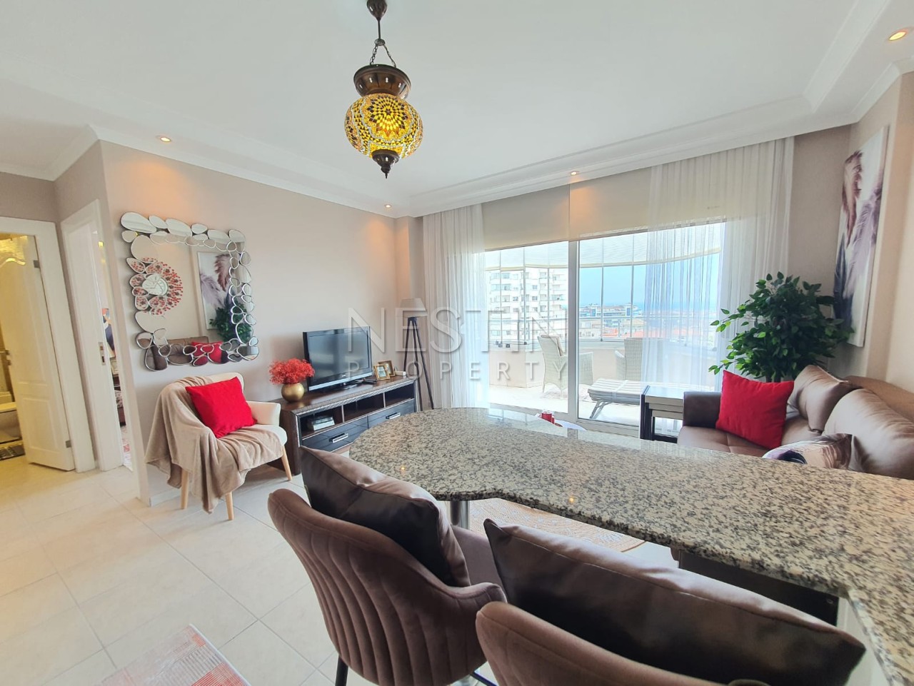 Квартира 1+1 в районе Джикджилли с видом на море и горы фото 8