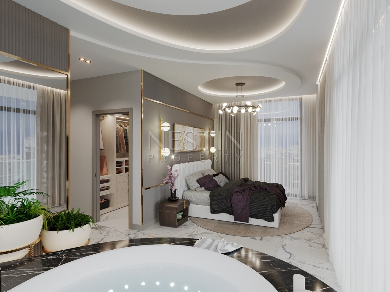 Вилла на стадии строительства 4+1 в районе Каргыджак с видом на море и горы фото 34