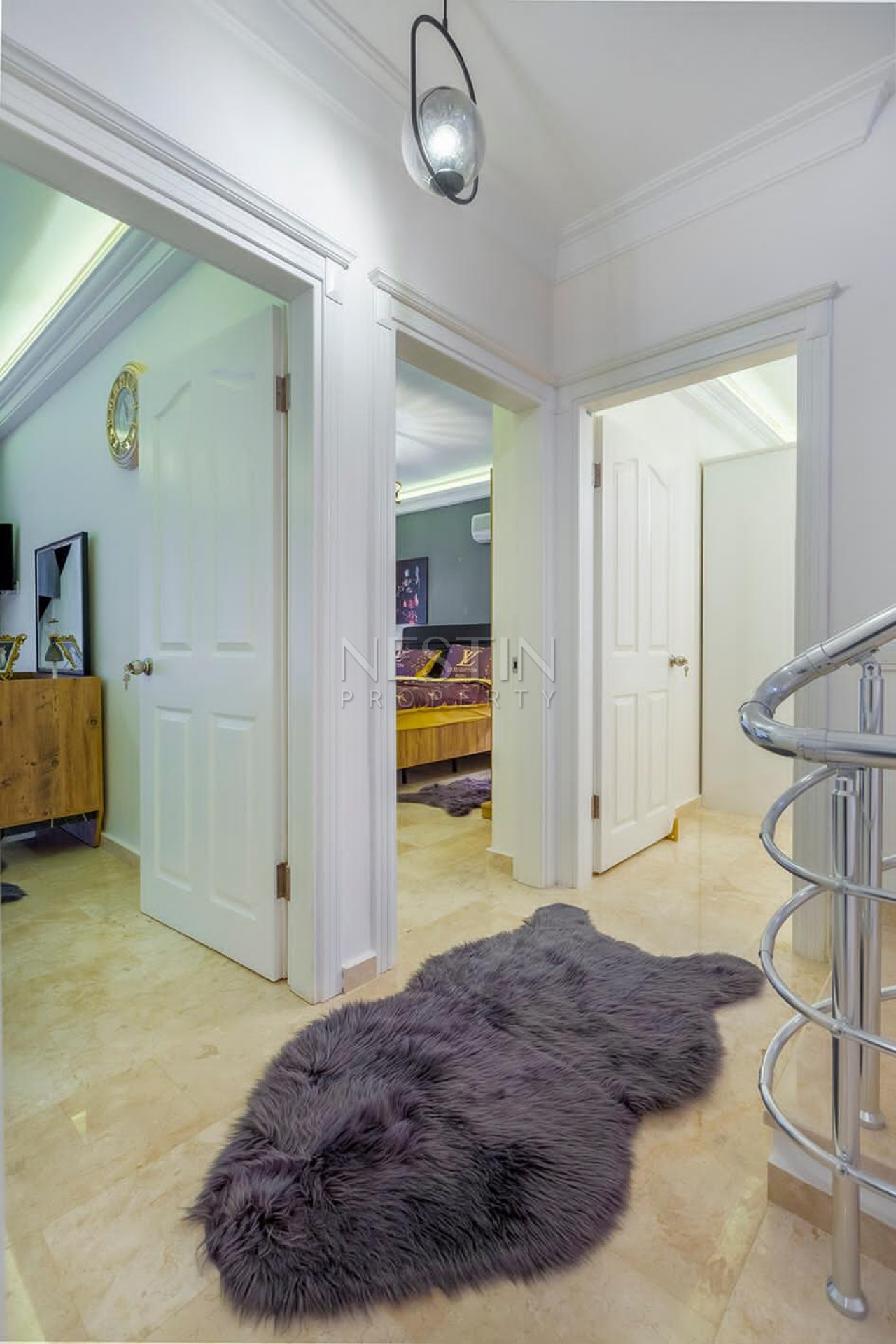 Меблированная вилла 3+1 с видом на море в районе Каргыджак фото 16