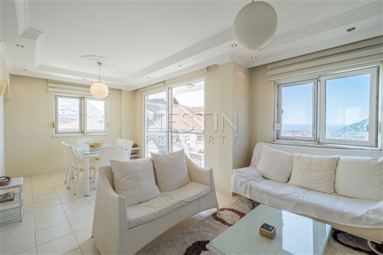 Квартира 2+1 в центре Аланьи с великолепным видом на Средиземное море и горы. фото 9