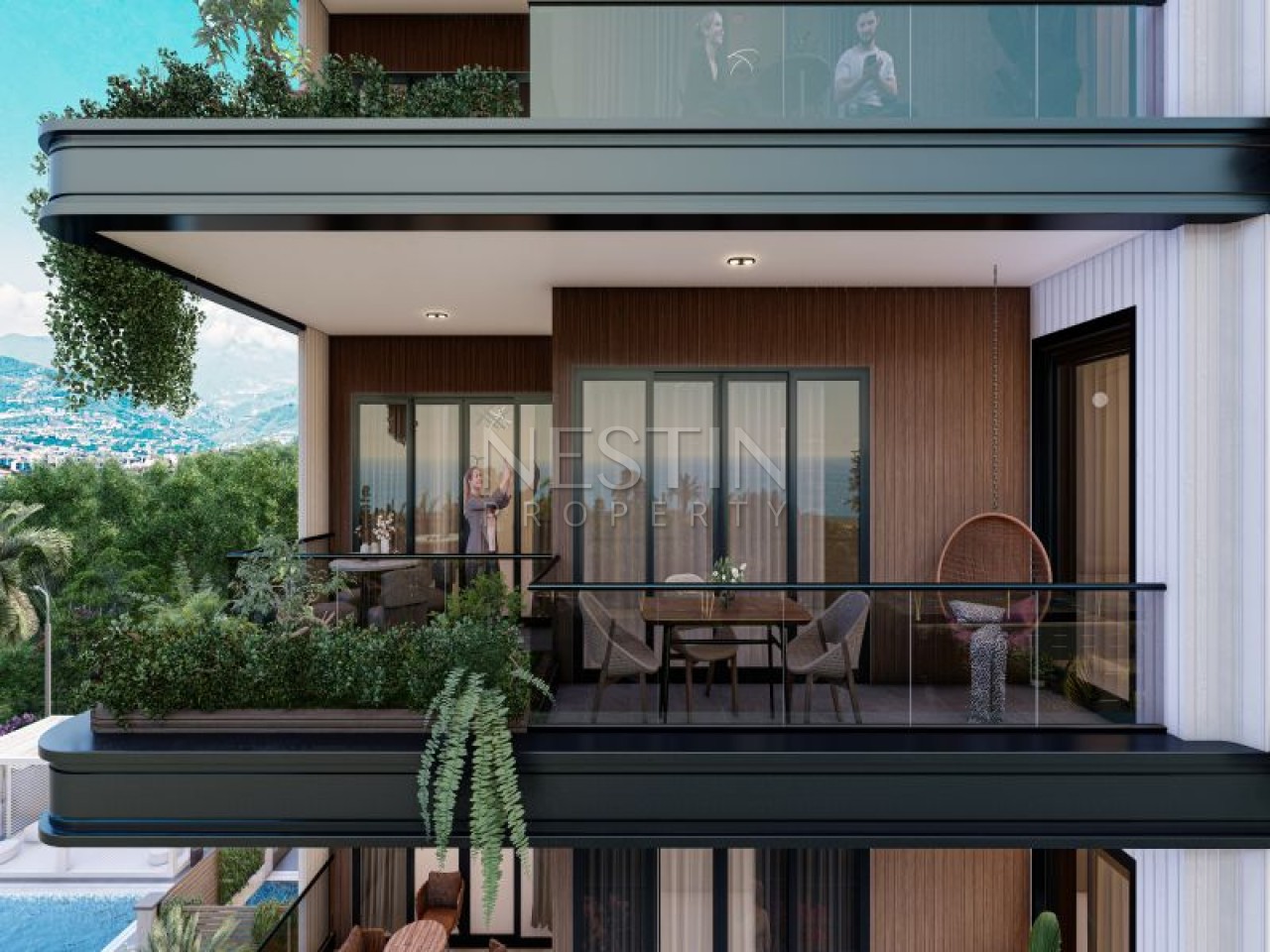 Hовый жилой комплекс на стадии строительства в городе Алания, в районе Кестель в 250 м от Средиземного моря. фото 9