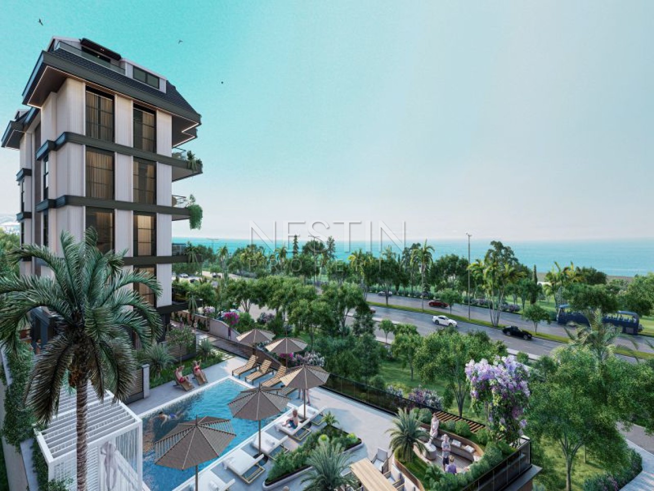 Hовый жилой комплекс на стадии строительства в городе Алания, в районе Кестель в 250 м от Средиземного моря. фото 11