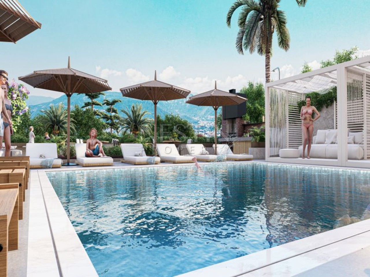 Hовый жилой комплекс на стадии строительства в городе Алания, в районе Кестель в 250 м от Средиземного моря. фото 30