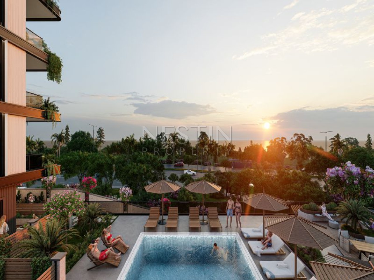 Hовый жилой комплекс на стадии строительства в городе Алания, в районе Кестель в 250 м от Средиземного моря. фото 32