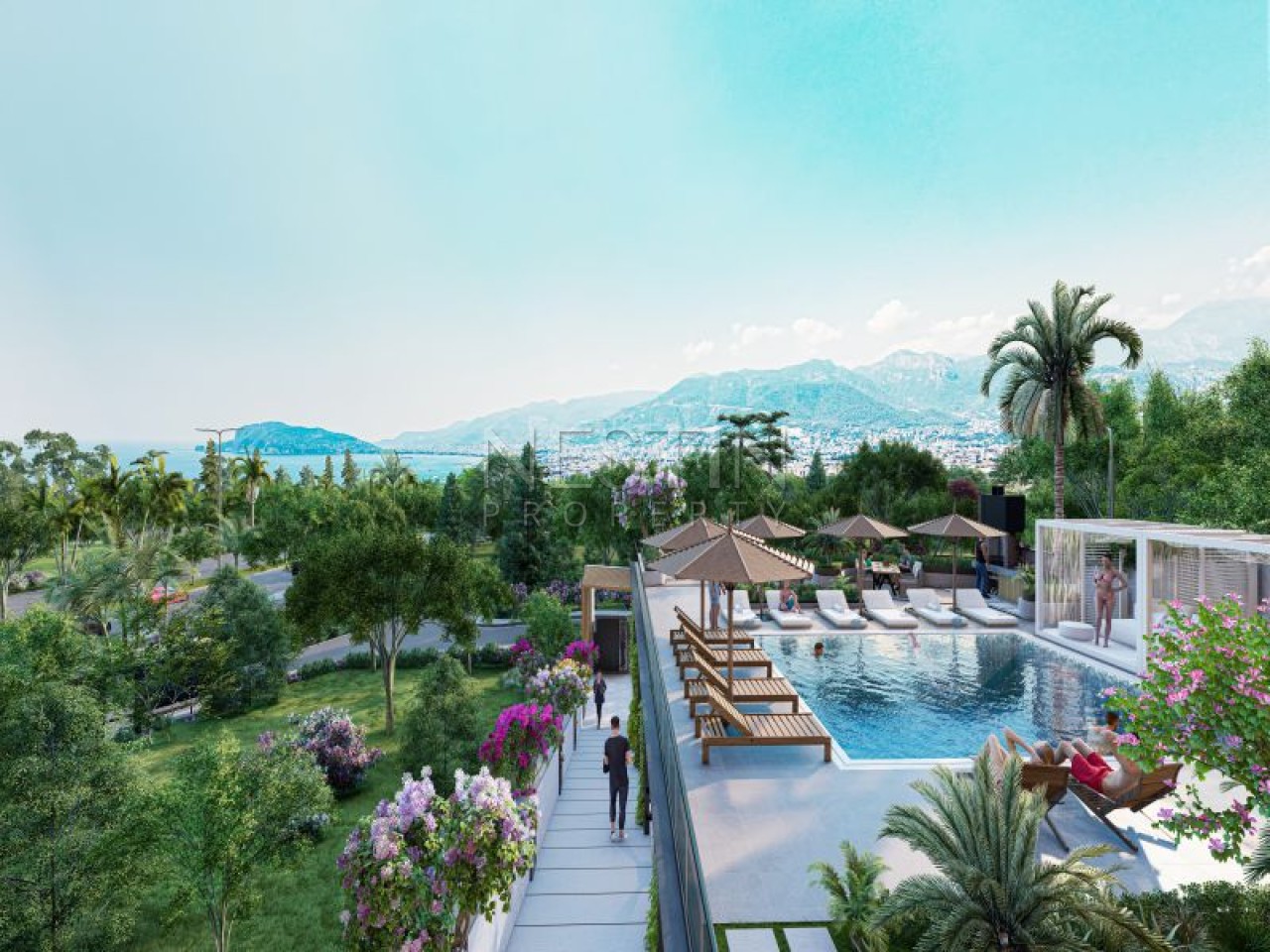 Hовый жилой комплекс на стадии строительства в городе Алания, в районе Кестель в 250 м от Средиземного моря. фото 34