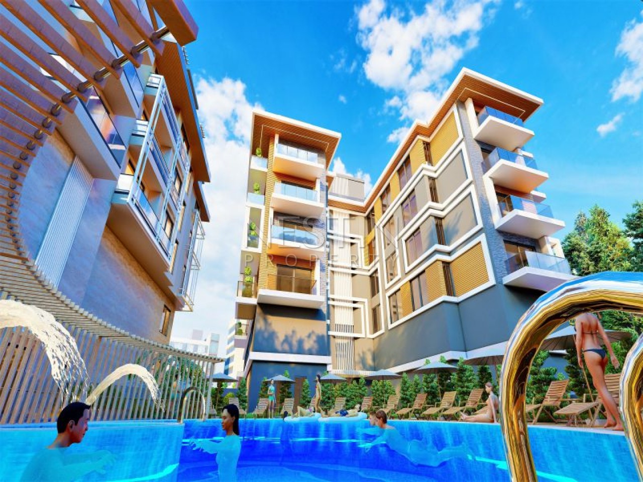 Стильный проект нового жилого комплекса в центре города Аланья фото 43