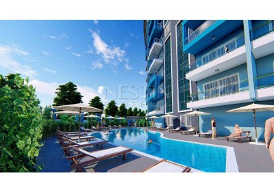 Квартиры 1+1 на стадии строительства в современной резиденции в районе Махмутлар фото 8