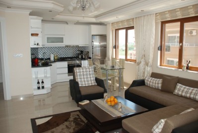 Меблированная квартира 2+1 с панорамным видом на море в районе Махмутлар фото 14